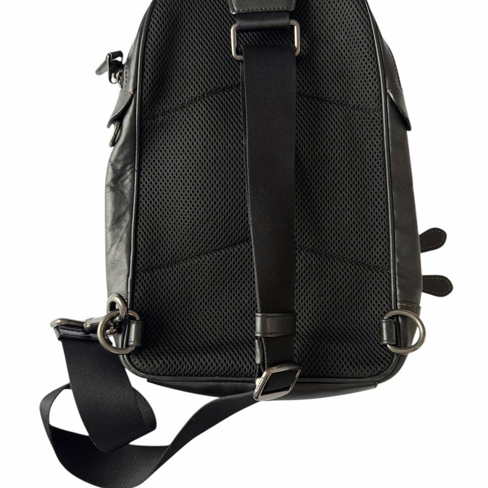 Coach Black Leather Men's Backpack - Picture 2 of 8